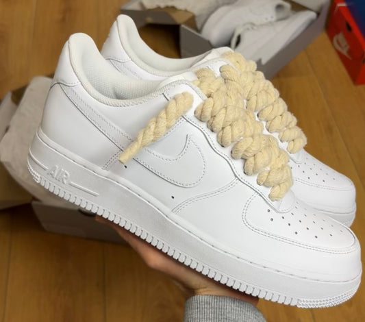 Air force 1 custom Ropelaces cordes beiges