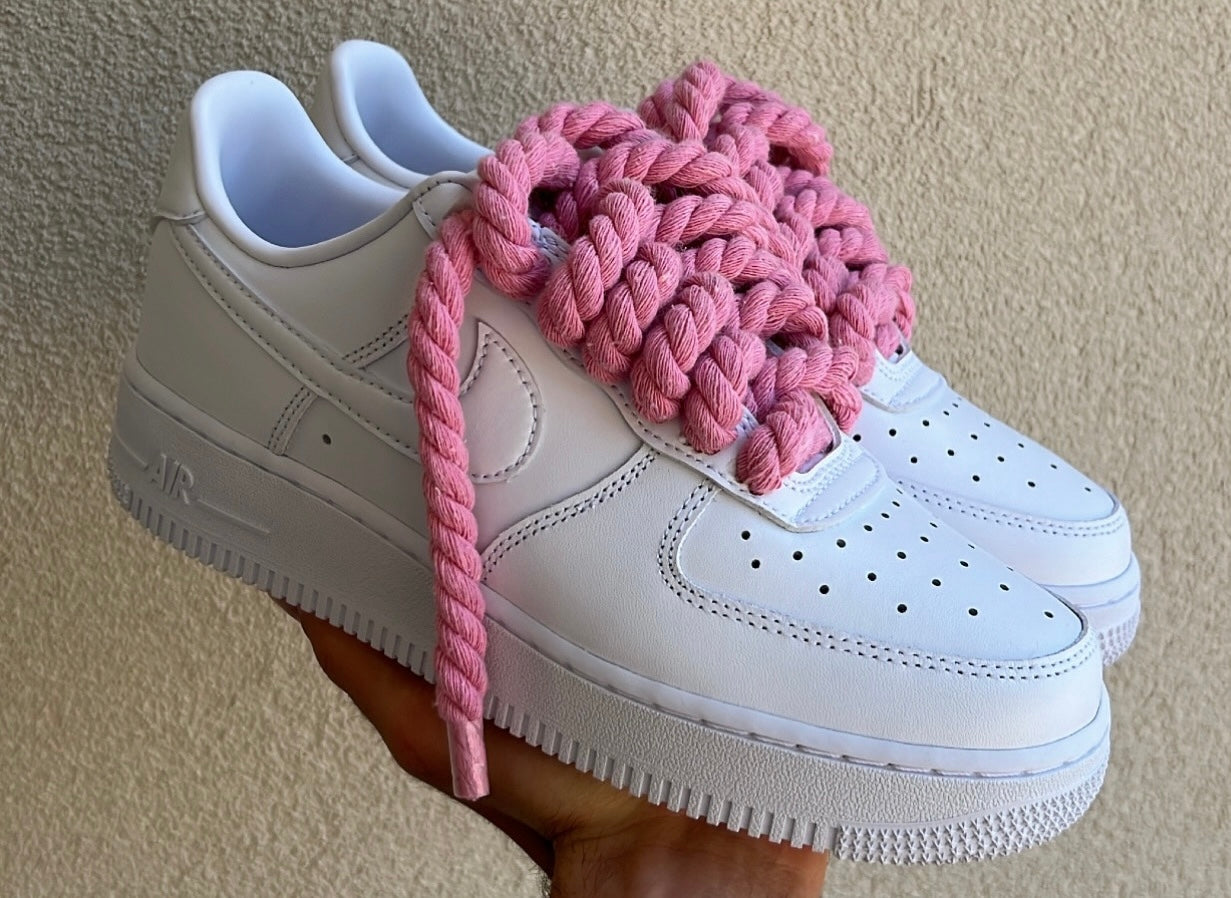 Air force 1 custom Ropelaces cordes roses